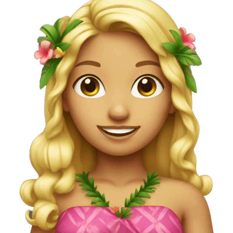 blonde hawaiian hula girl emoji