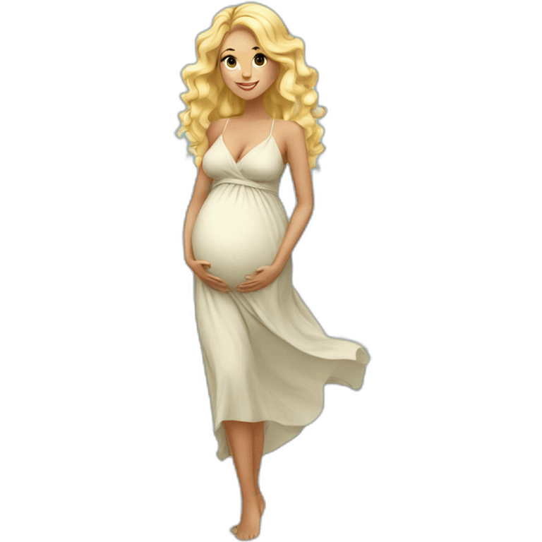 adorable pregnant blond full body women with beach-wave-hair emoji