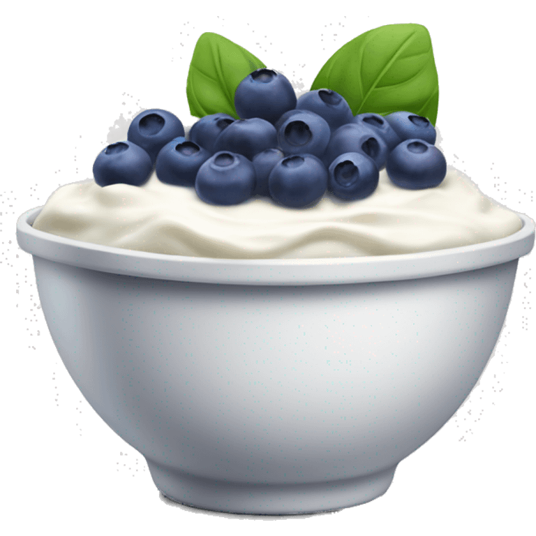 Yoghurt bowl with blueberries emoji