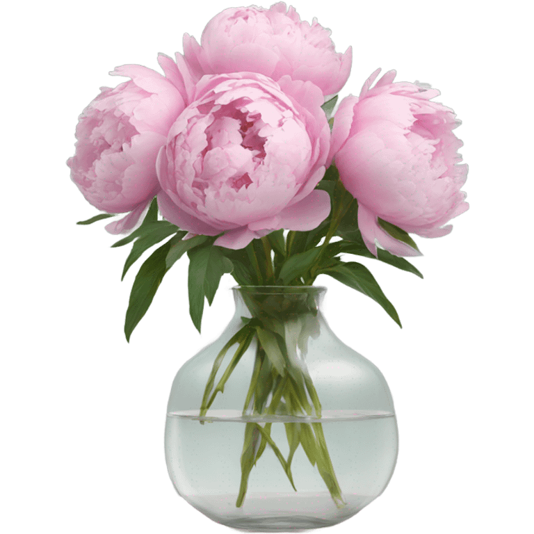 Peonies in a clear vase emoji