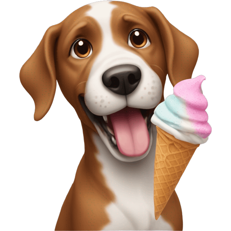 Dog eating ice cream emoji