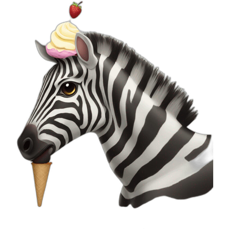 zebra and ice cream  emoji