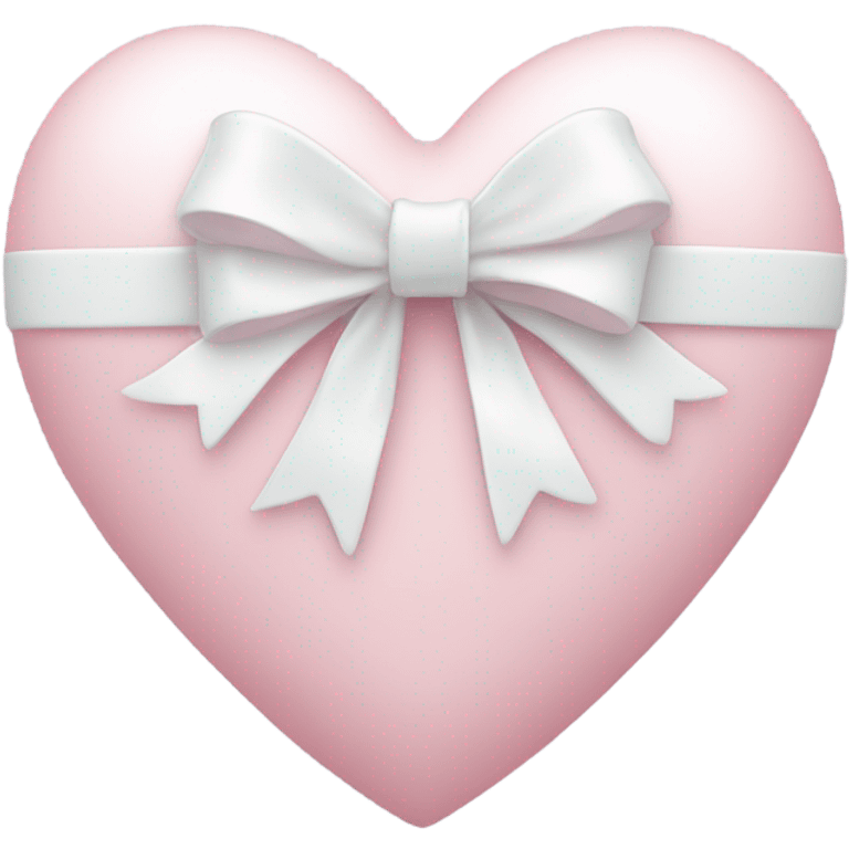 Pastel pink heart with white bow emoji