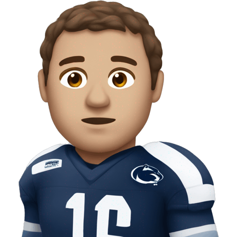 Guy with brown hair and Penn state jersey sleeping emoji