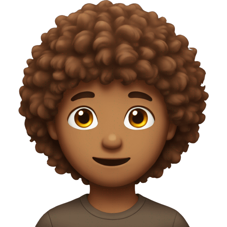 brown fluffy hair boy emoji