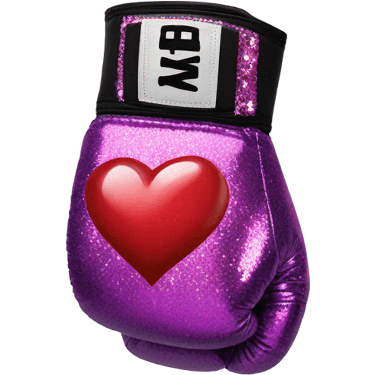 Punk boxing gloves with hearts and glitter emoji