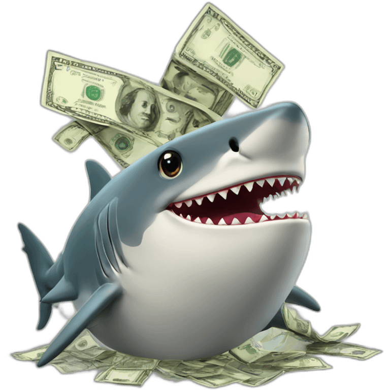 rich shark with cash emoji