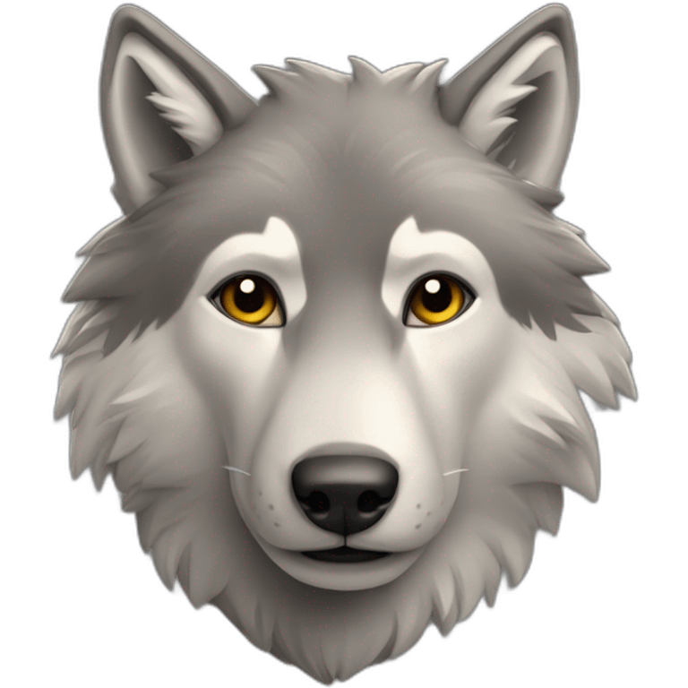 Loup qui fait un câlin à un moutob emoji