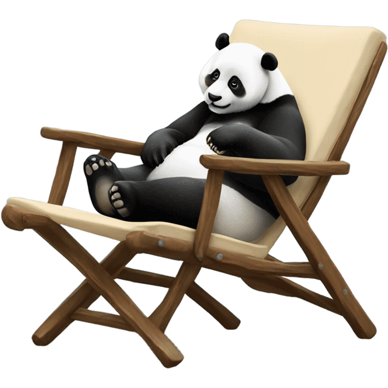 Panda chilling on a reclining chair ￼ emoji