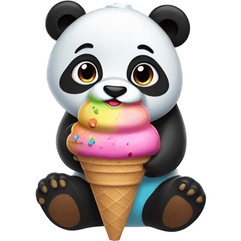 Panda eating ice cream emoji