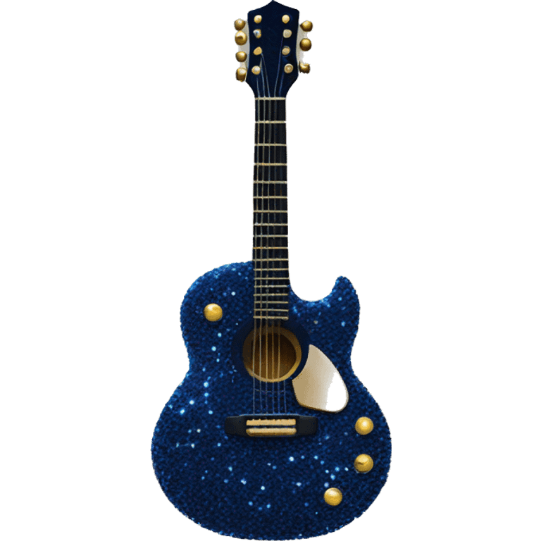 Sparkly navy guitar  emoji