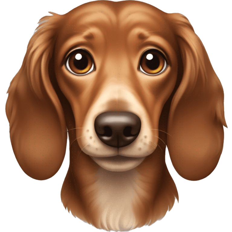 Brown long haired miniature Weiner dog  emoji