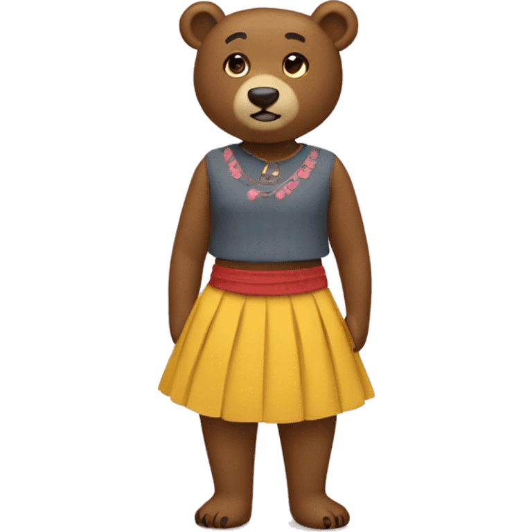 Bear with a skirt on emoji