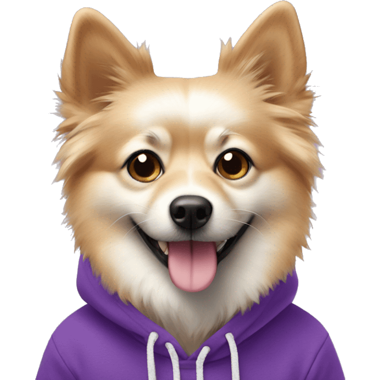 spitz in a purple sweatshirt  emoji