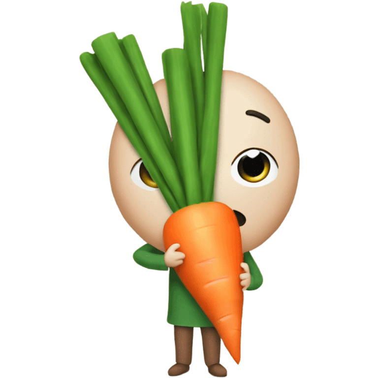 Baldi holding a carrot emoji