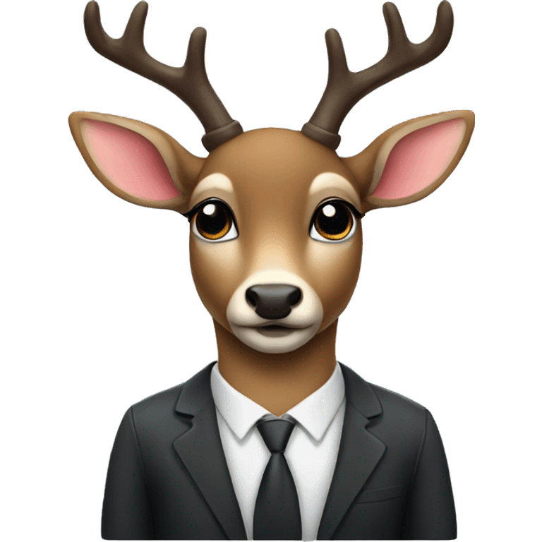 Cute lawyer deer emoji