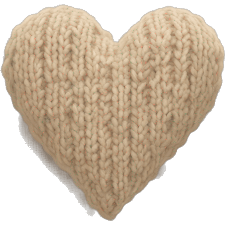 A beige knitted heart emoji