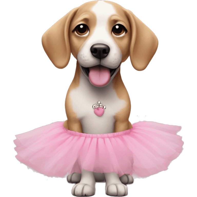 Dog on a pink tutu emoji