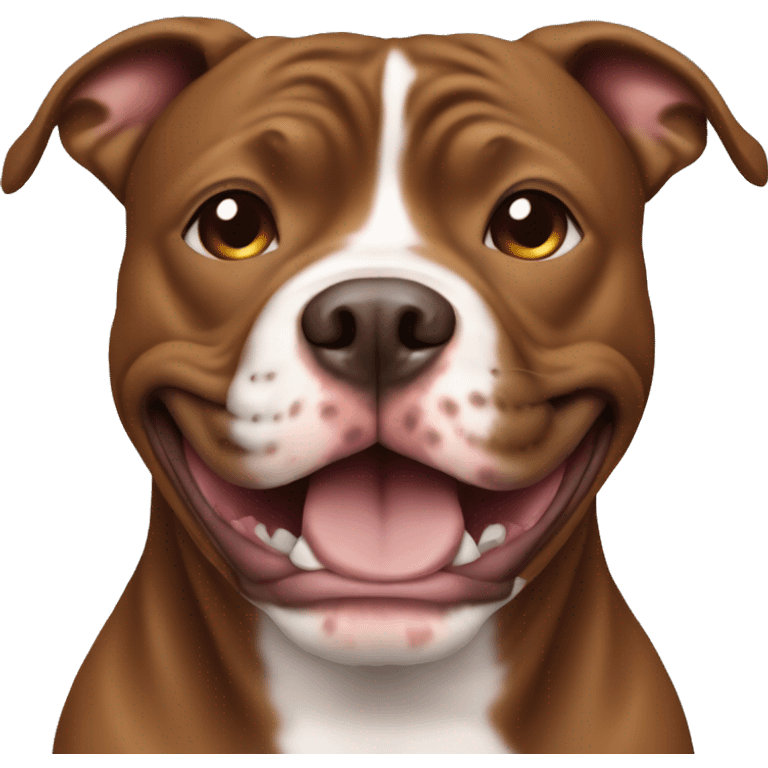 brown pitbull smiling emoji