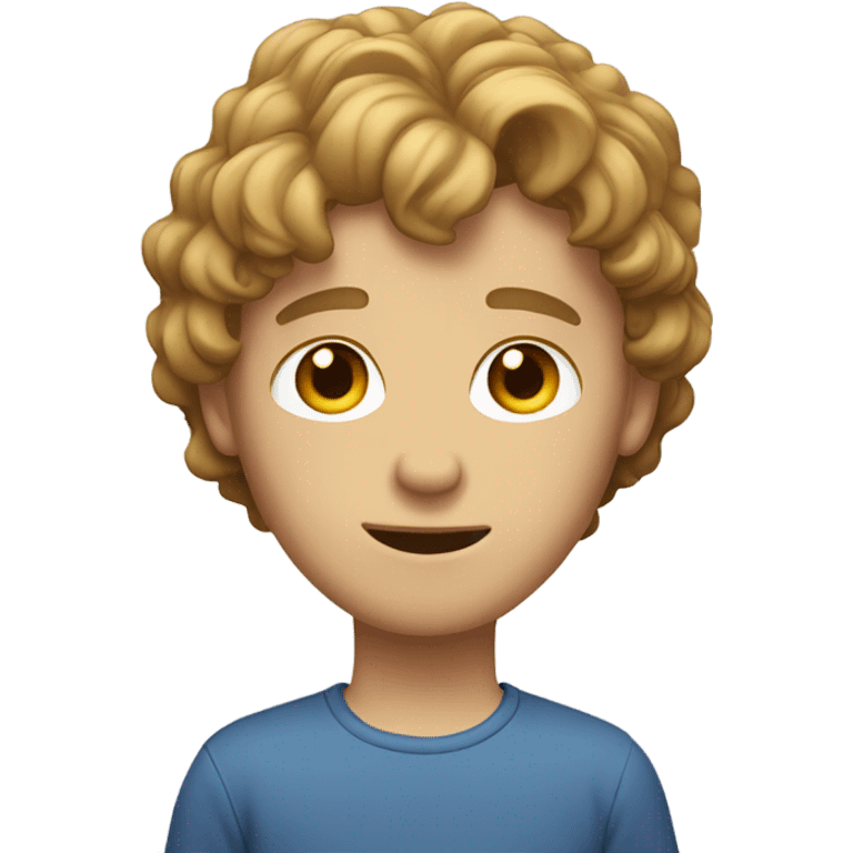 White boy, with light brown wavy hair covering forehesd emoji