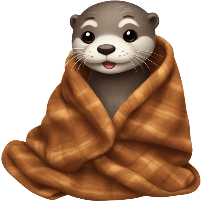 otter cozy in blanket emoji