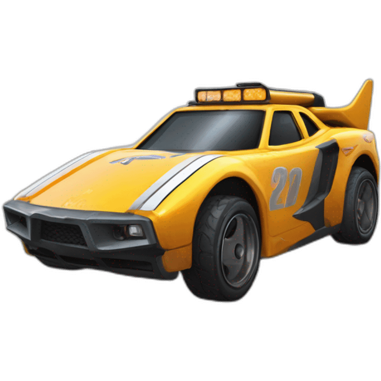 un pingouin qui conduit une voiture de rocket league emoji