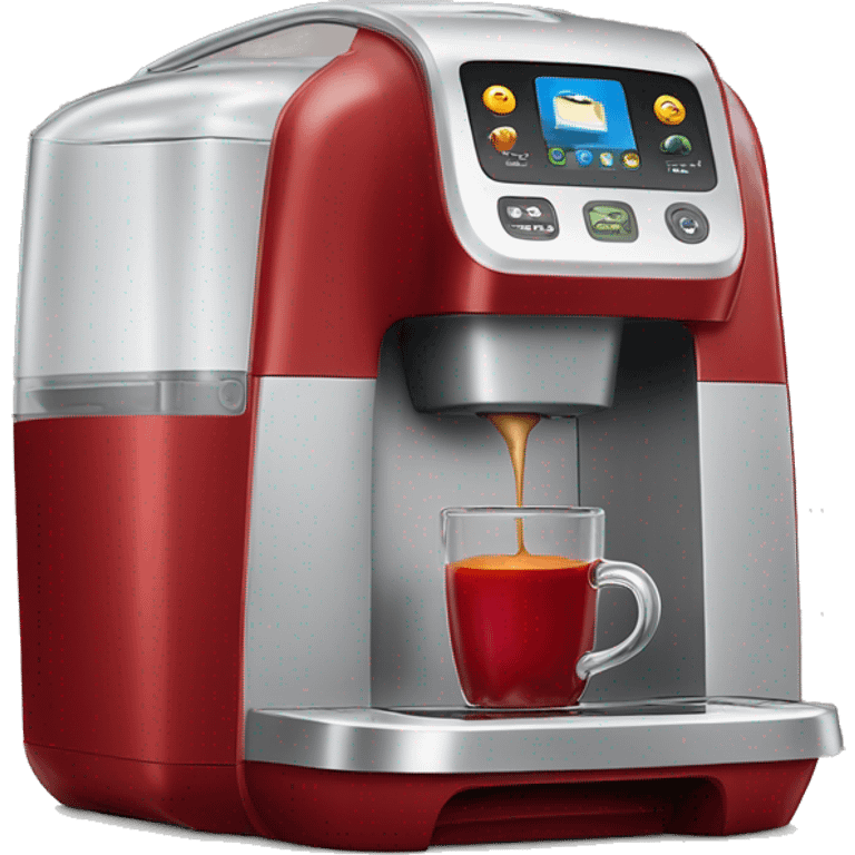 Realistic candy apple red keurig coffee machine emoji