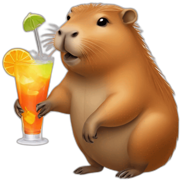 Capybara with cocktail emoji