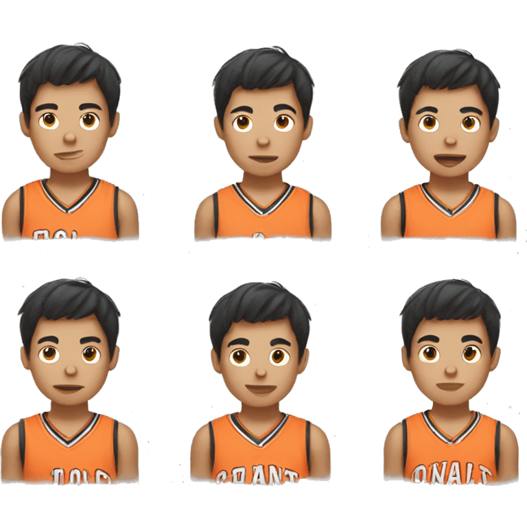 3 Asian boy basketball players  emoji