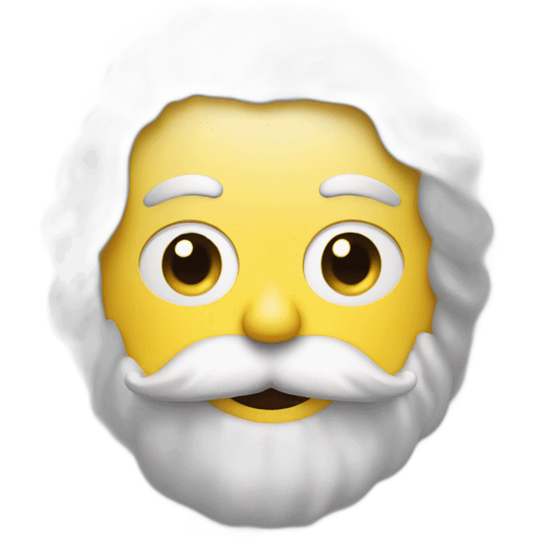 smiley face with white beard and moustache emoji