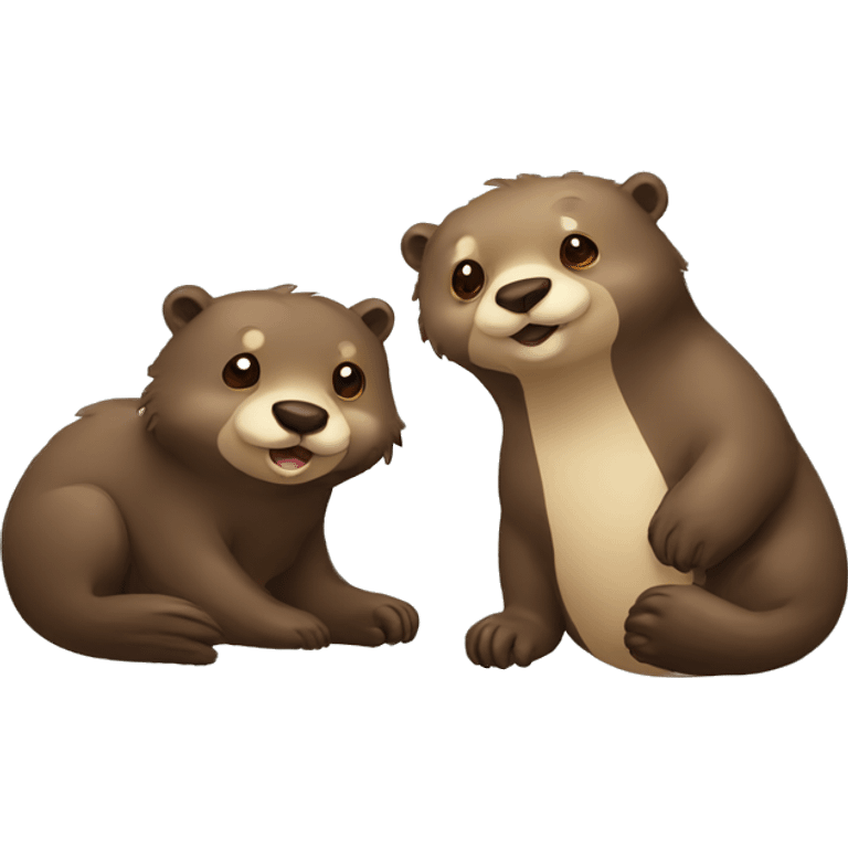 Otter And bear emoji