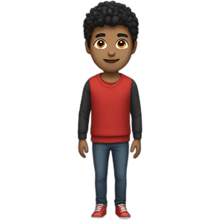 black haired guy in red  emoji