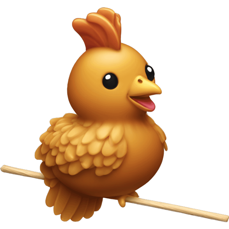 A caramel hen on a stick  emoji