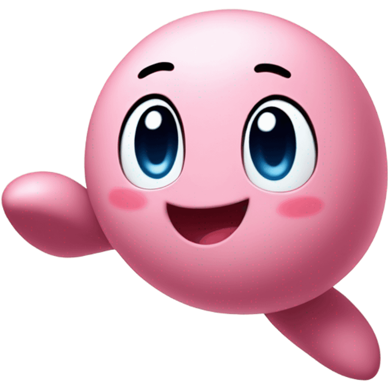 cute classic Kirby jumping emoji