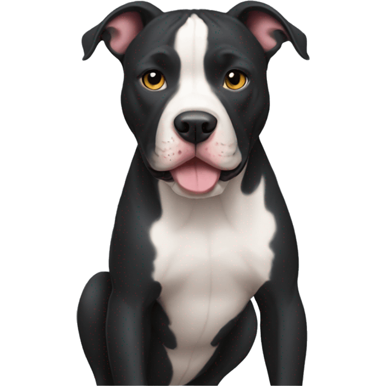 Perro pitbull negro  emoji