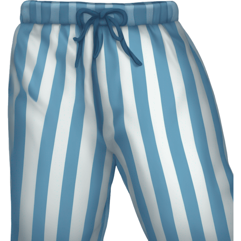 Striped pyjama pants blue emoji