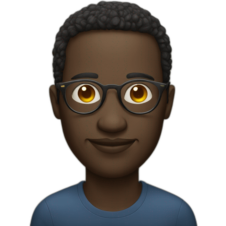 A Afrique man circle face with circle glasses  emoji