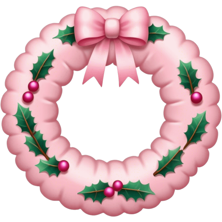 baby pink christmas wreath emoji