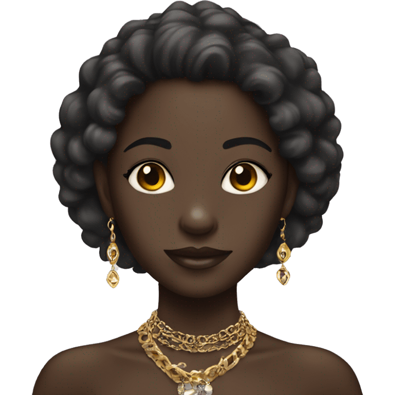 dark-skinned girl with jewelry emoji