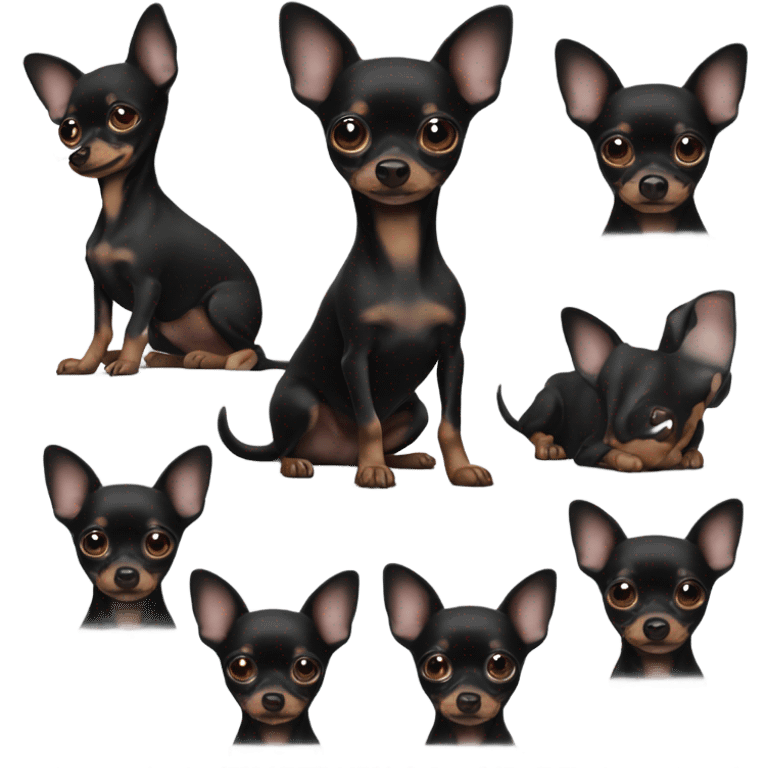 Black chihuahua wiener dog  no eyebrows  emoji