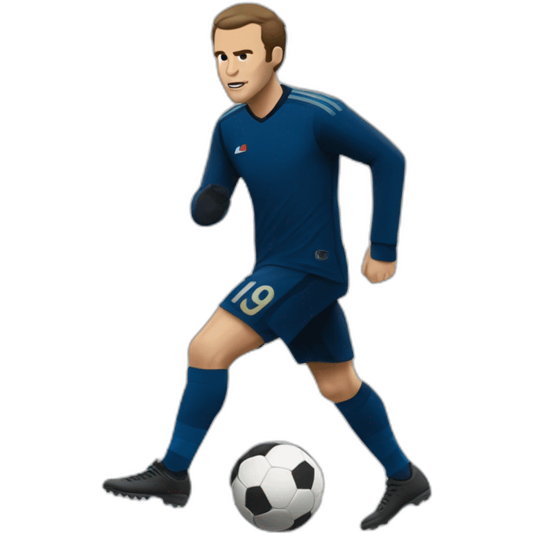 Macron qui joue au foot emoji