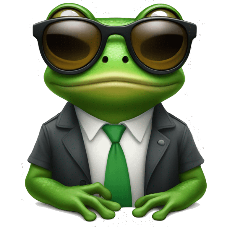 Frog with sunglasses emoji