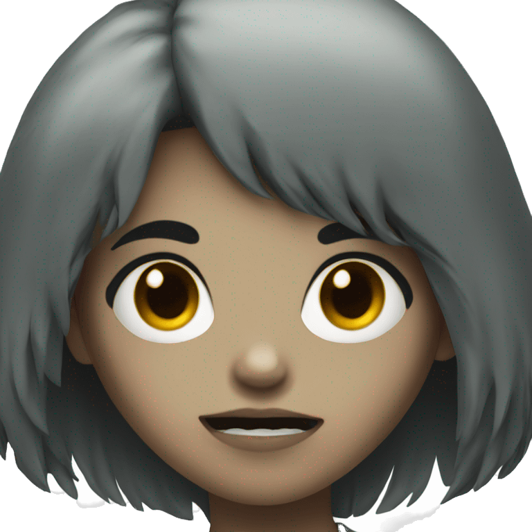 girl zombie with black hair and bangs emoji