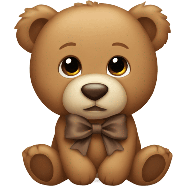 Baby Teddy Bear with brown bow emoji