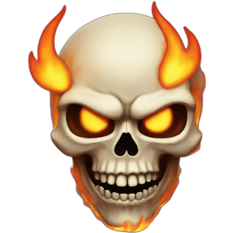 Demon  skull with fire emoji