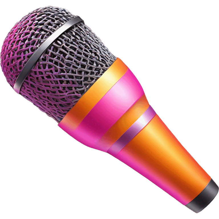 Orange and pink gradient shiny handheld microphone  emoji