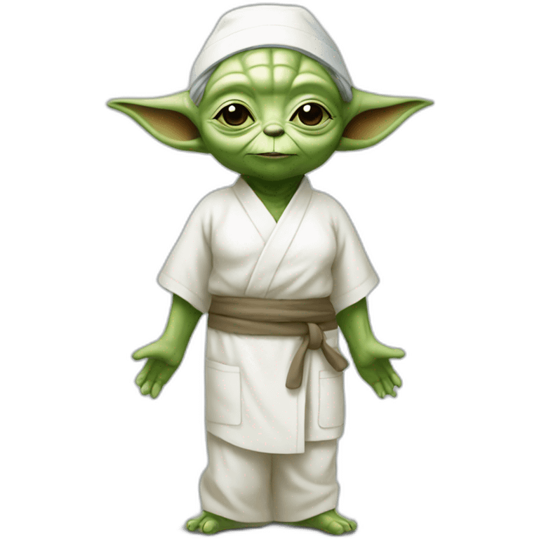 Yoda nurse doing yoga emoji