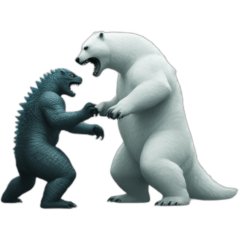 Godzilla fighting polar bear emoji