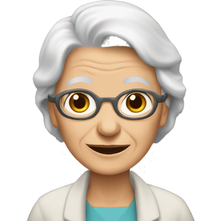 an elderly woman in the middle plan emoji