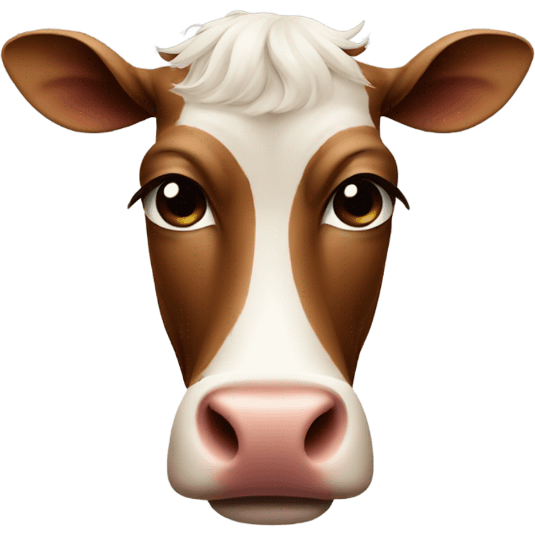 Cow closing one eye only emoji